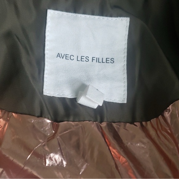 NWT Avec Les Filles Green Rose Gold Metallic Lined Trench Coat - Picture 5 of 6